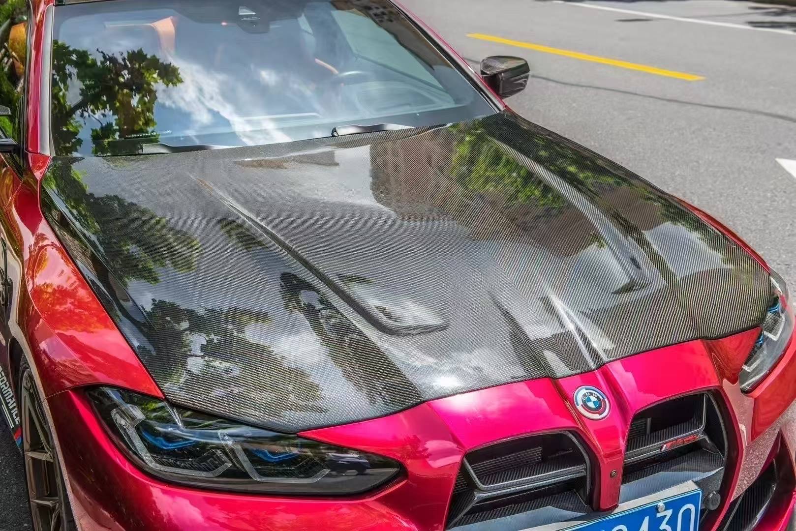 Bmw M3G80 M4G82 Hood Csl Style Fully Visible Dry Carbon Rtuned Carbon 