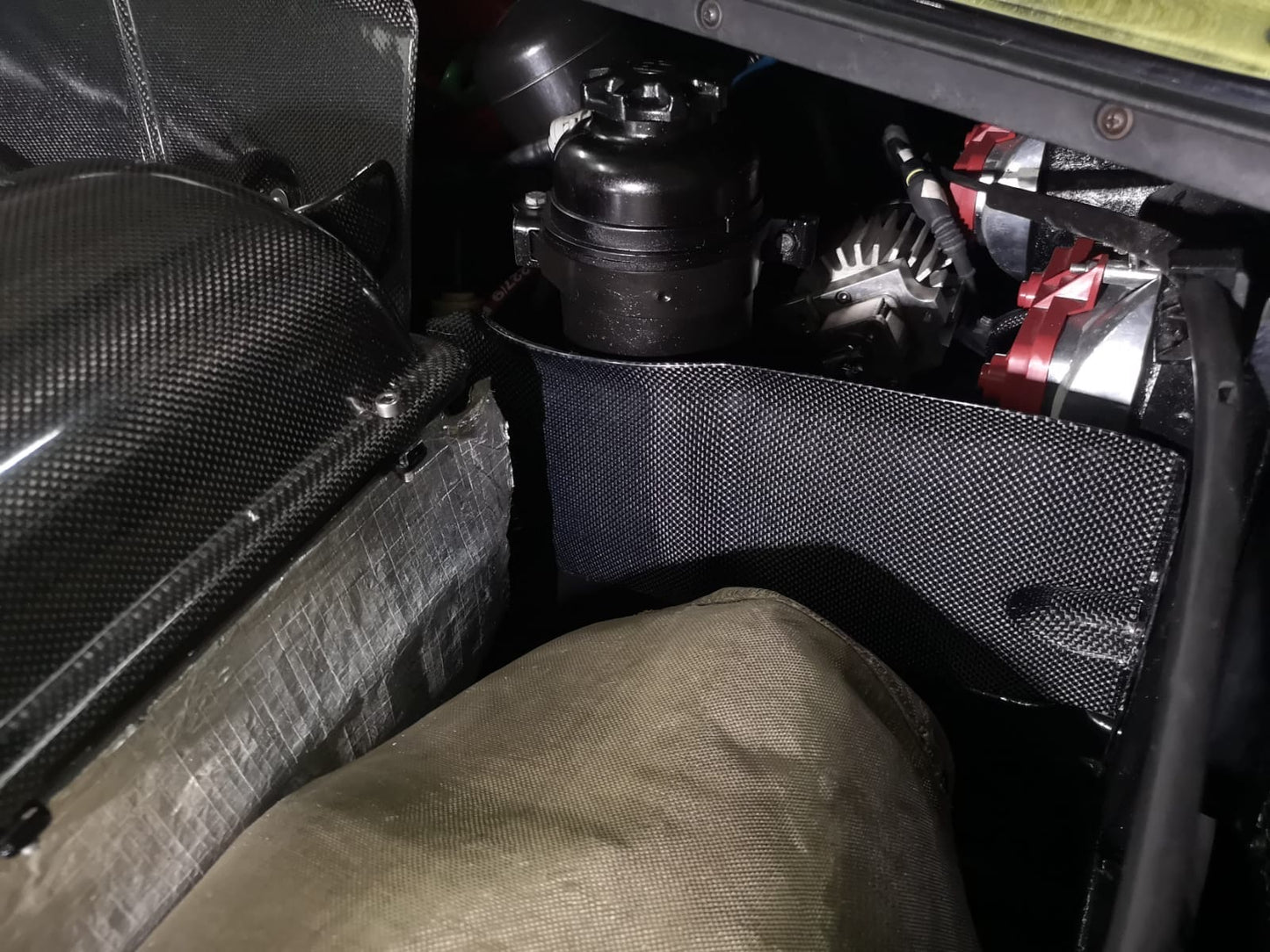 Ferrari 360 Engine Bay Rear Heat Shields Cs Style Rtuned Carbon On Car
