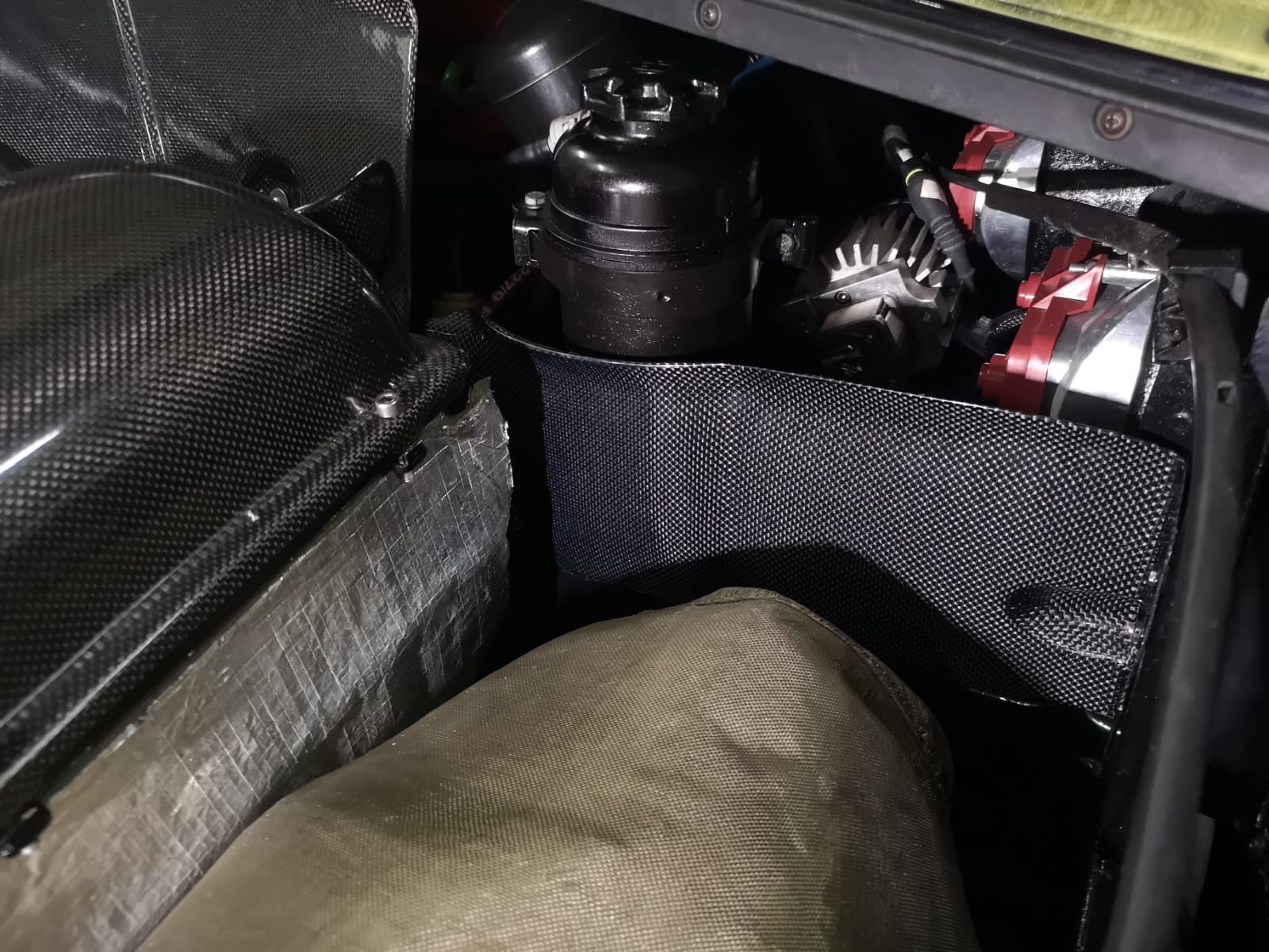 Ferrari 360 Engine Bay Rear Heat Shields Cs Style Rtuned Carbon On Car