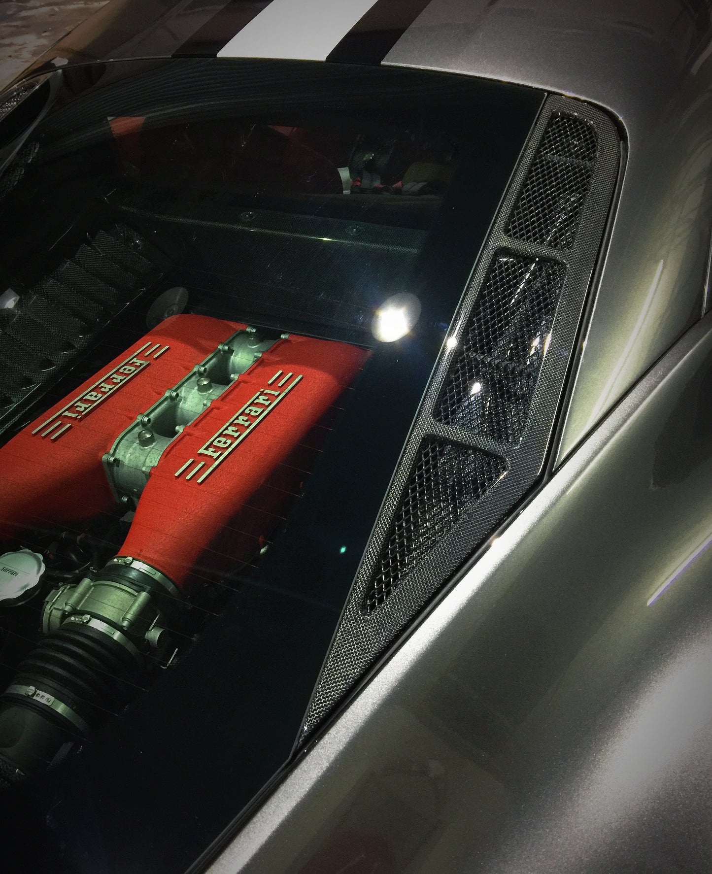 Ferrari 458 Rtuned Gt Rear Window Louvres Rtuned Carbon Close Up On Car