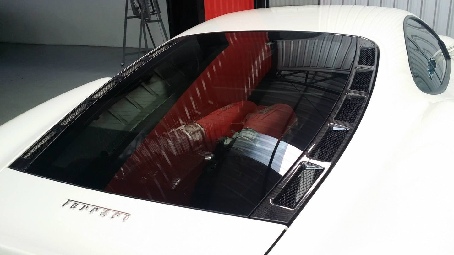 Ferrari F430 Rtuned Rear Window Louvres Scuderia Style Coupe Only Rtuned Carbon On Car