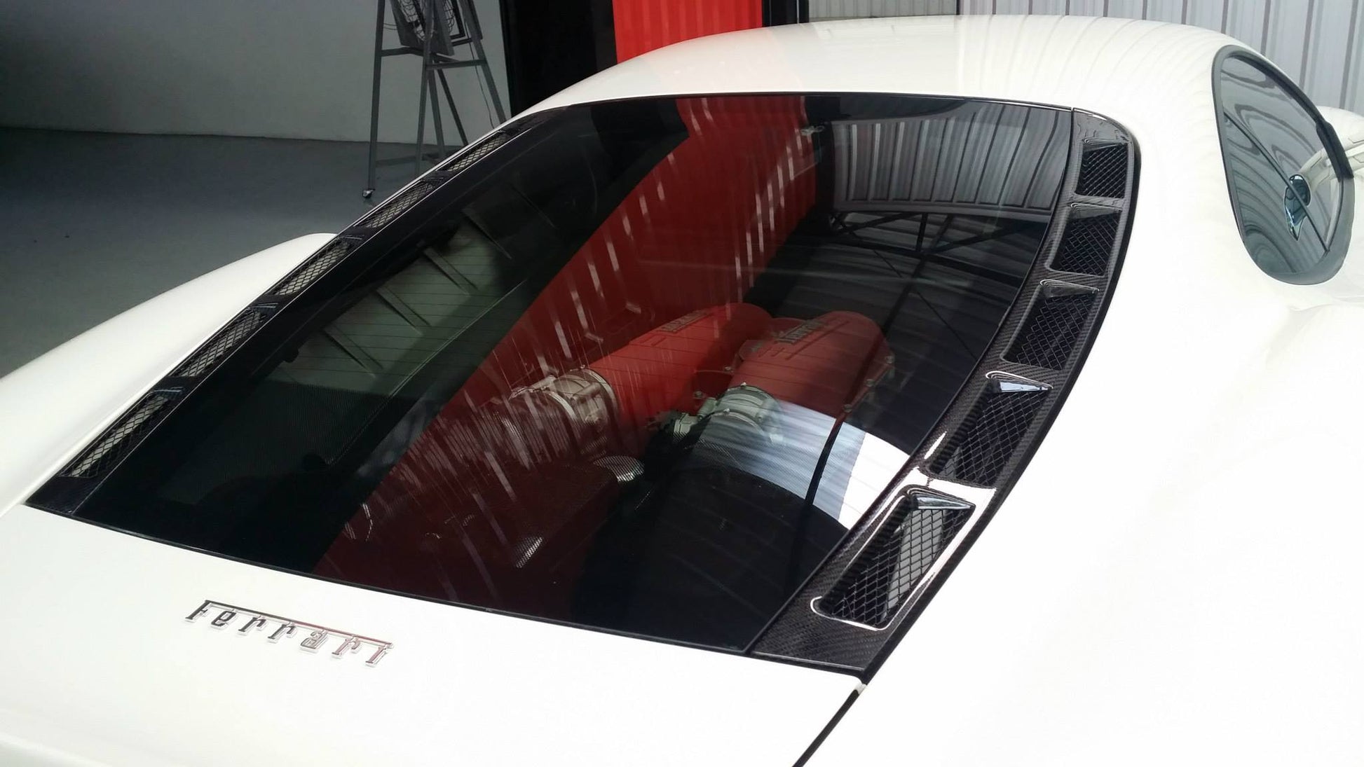 Ferrari F430 Rtuned Rear Window Louvres Scuderia Style Coupe Only Rtuned Carbon On Car