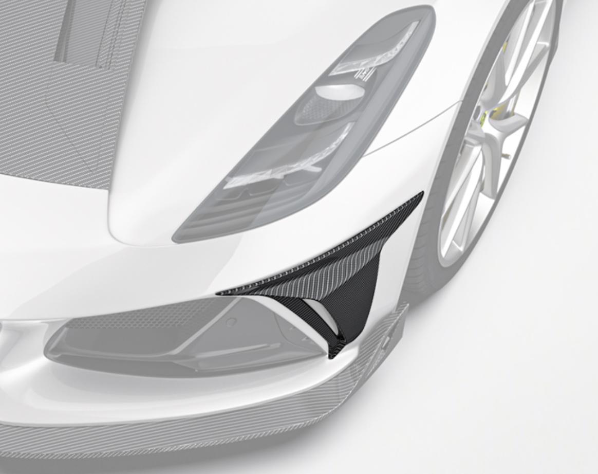 Lotus Emira Front Bumper Spats Dry Carbon Rtuned Carbon On Car